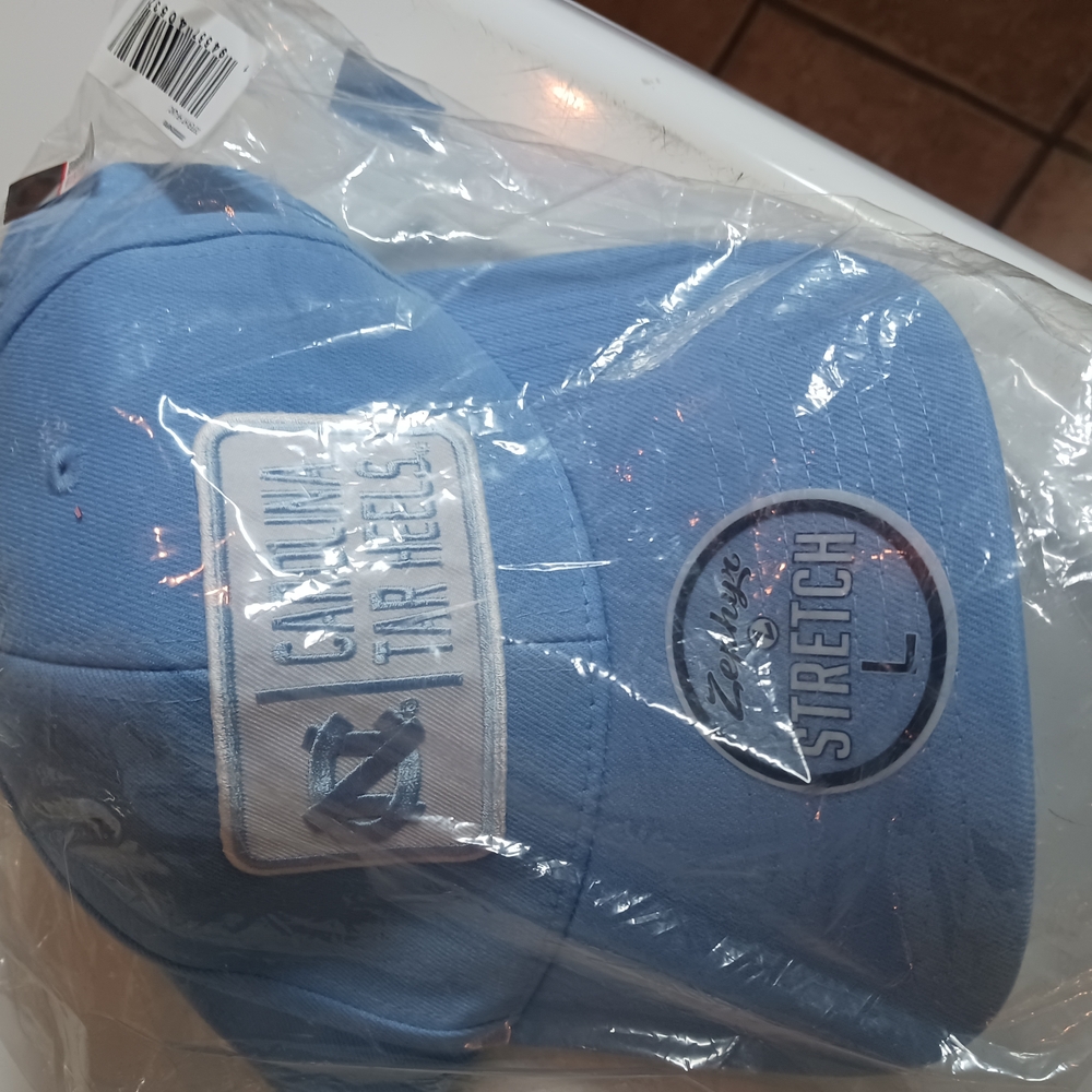 Light Blue Stretch Baseball Cap with Patch Details